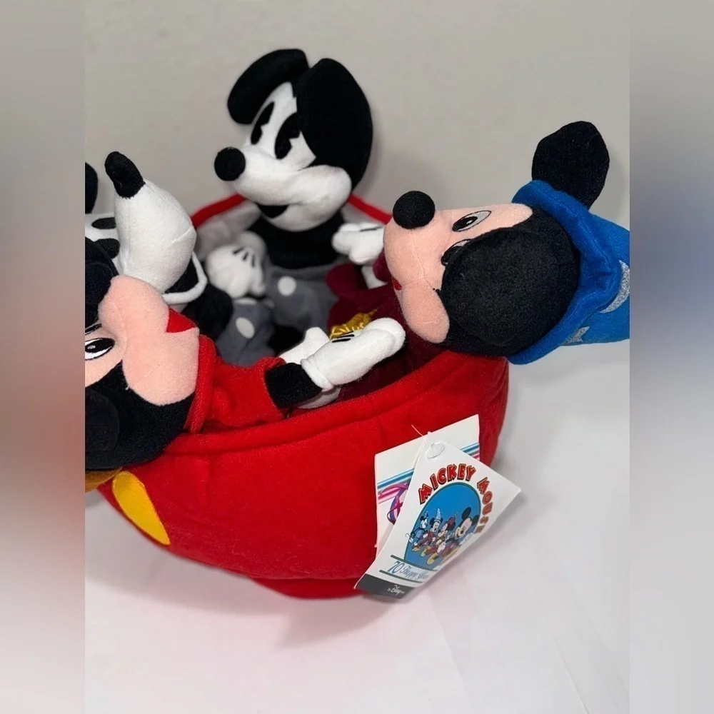 Disney Store Mickey Mouse Plush Bean Bag Set NWT 70th Anniversary